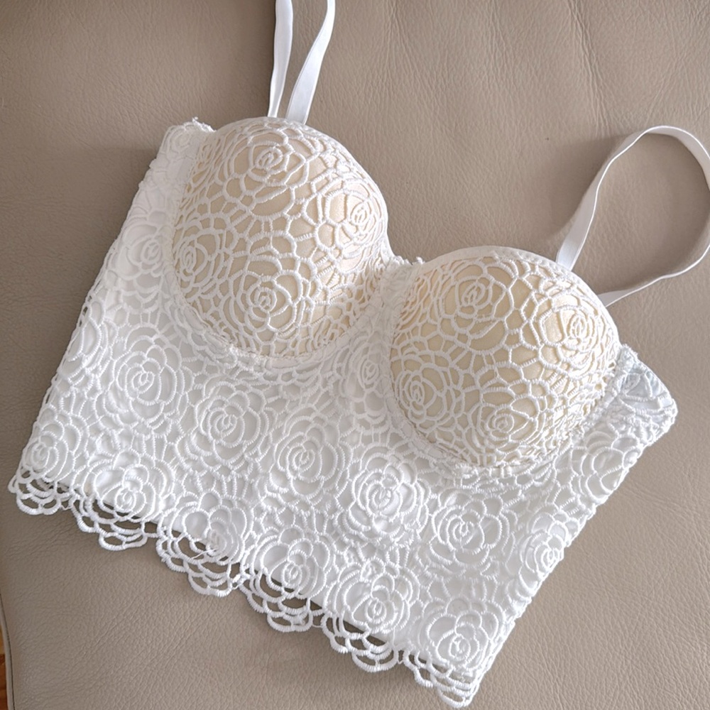 White Bustier Lace/Floral